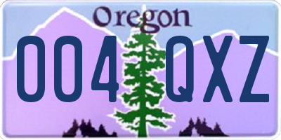 OR license plate 004QXZ