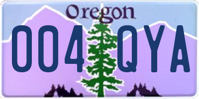 OR license plate 004QYA