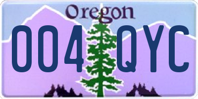 OR license plate 004QYC