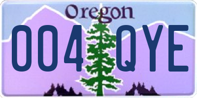 OR license plate 004QYE