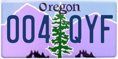 OR license plate 004QYF