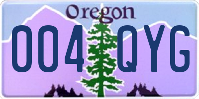OR license plate 004QYG