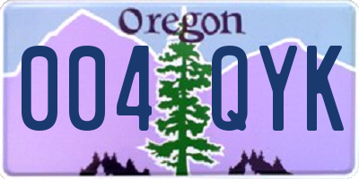OR license plate 004QYK