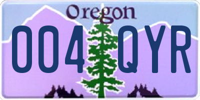 OR license plate 004QYR
