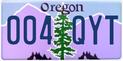 OR license plate 004QYT