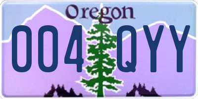 OR license plate 004QYY