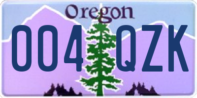 OR license plate 004QZK