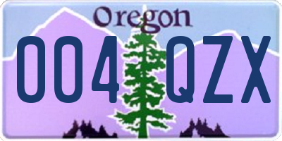 OR license plate 004QZX