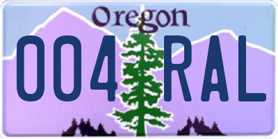 OR license plate 004RAL