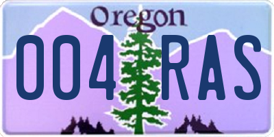OR license plate 004RAS