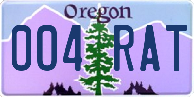 OR license plate 004RAT