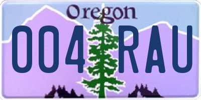 OR license plate 004RAU