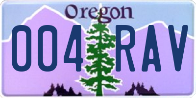 OR license plate 004RAV