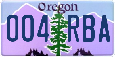 OR license plate 004RBA