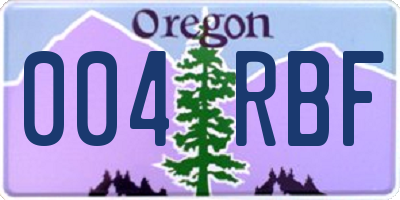 OR license plate 004RBF