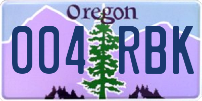 OR license plate 004RBK