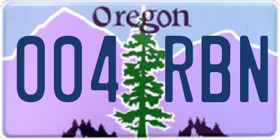 OR license plate 004RBN