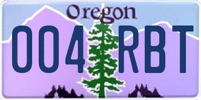 OR license plate 004RBT