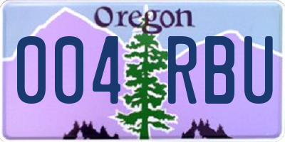 OR license plate 004RBU