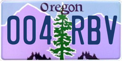 OR license plate 004RBV