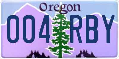 OR license plate 004RBY