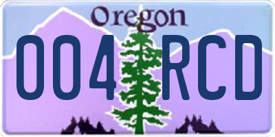 OR license plate 004RCD