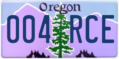 OR license plate 004RCE