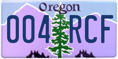 OR license plate 004RCF