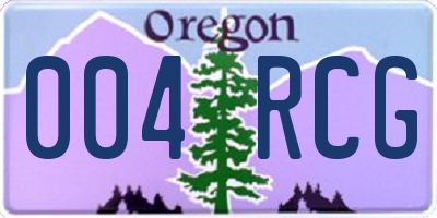 OR license plate 004RCG