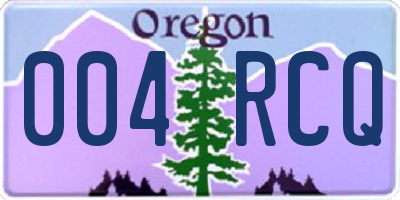 OR license plate 004RCQ