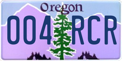 OR license plate 004RCR