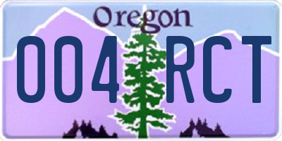 OR license plate 004RCT