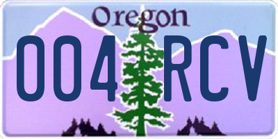 OR license plate 004RCV