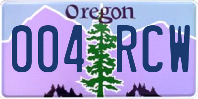 OR license plate 004RCW
