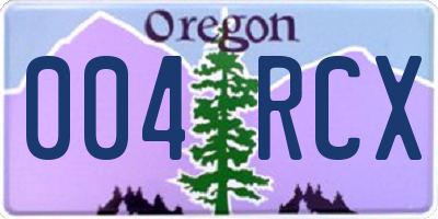 OR license plate 004RCX