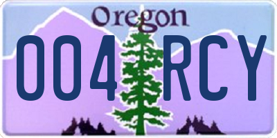 OR license plate 004RCY