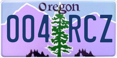 OR license plate 004RCZ