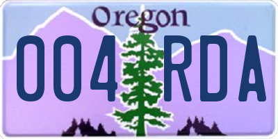 OR license plate 004RDA