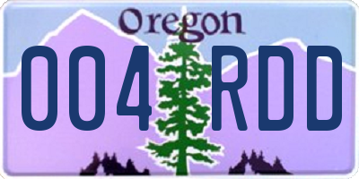 OR license plate 004RDD