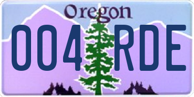 OR license plate 004RDE