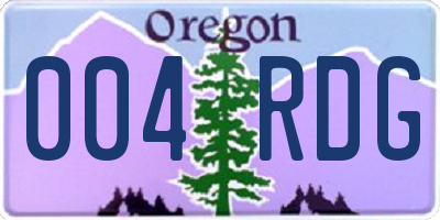 OR license plate 004RDG