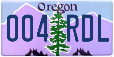 OR license plate 004RDL