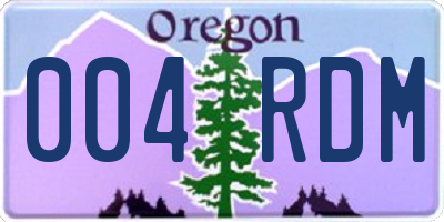 OR license plate 004RDM