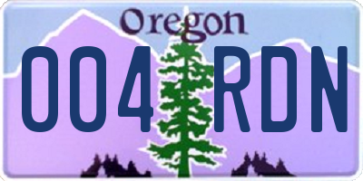 OR license plate 004RDN