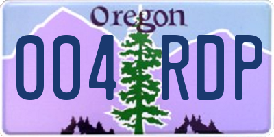 OR license plate 004RDP