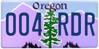 OR license plate 004RDR