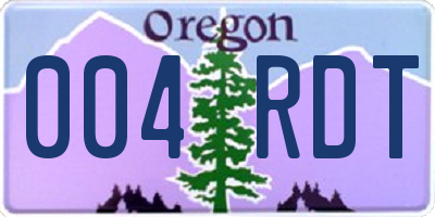 OR license plate 004RDT