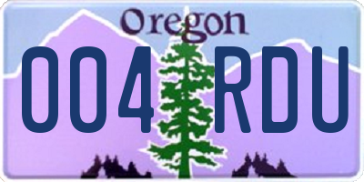 OR license plate 004RDU