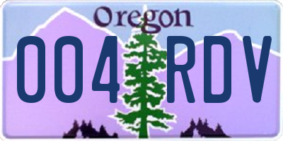 OR license plate 004RDV