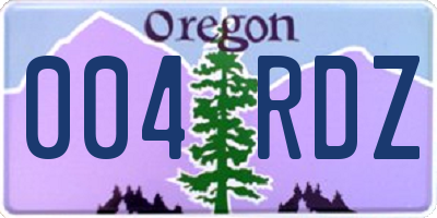 OR license plate 004RDZ